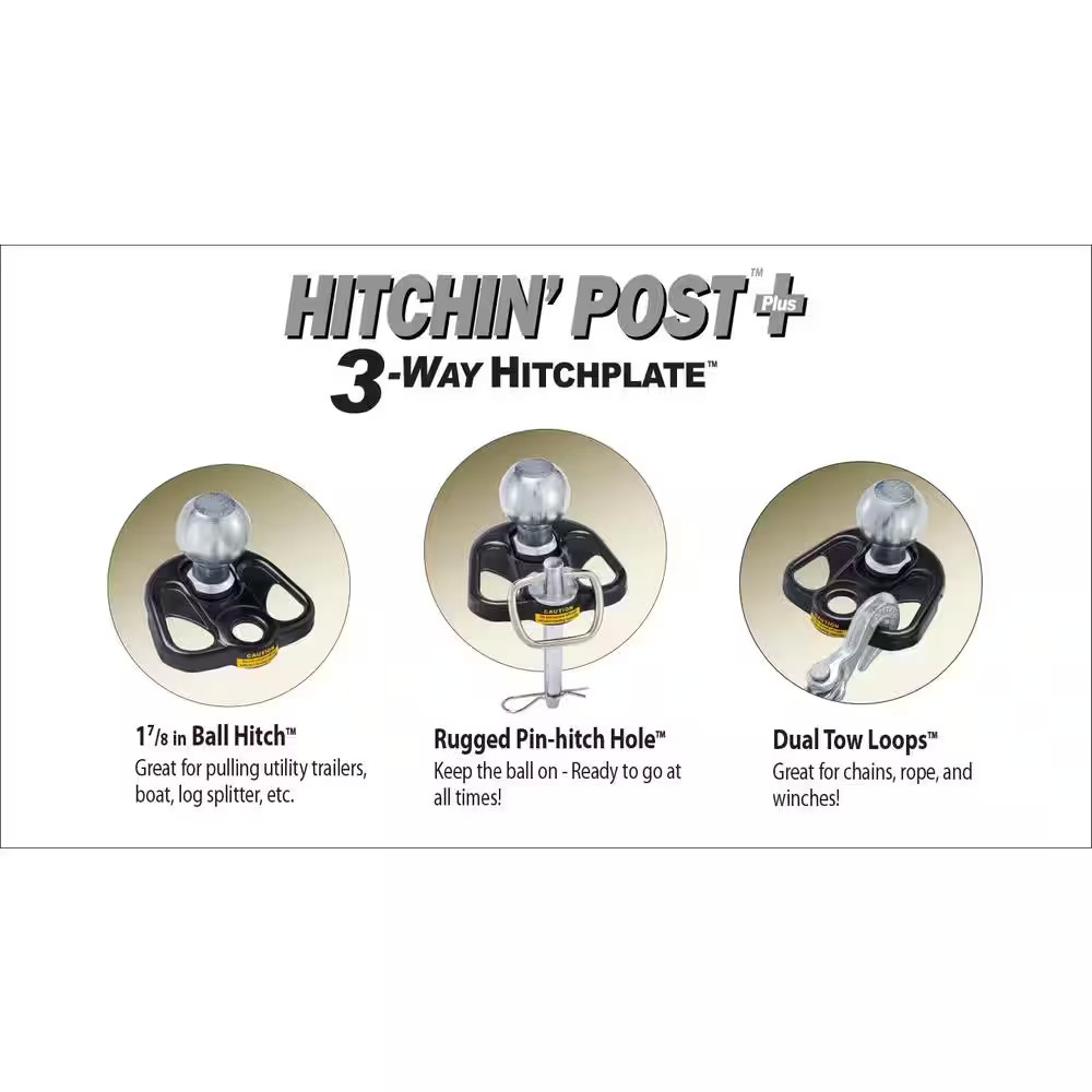 3-Way Hitch Plate and Towing Ball