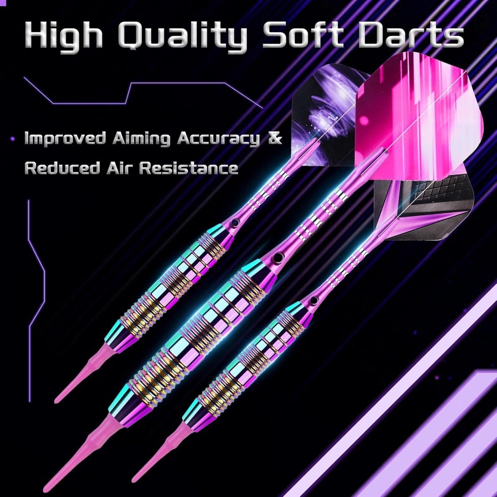 Soft Tip Darts Set - Darts Plastic Tip Sets, 3Pack Professional Plastic Tip D...