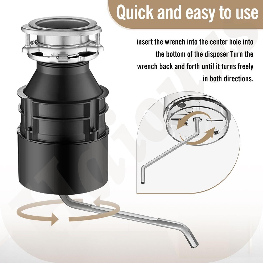 Garbage Disposal Wrench, Allen Wrench Tool Compatible Silver