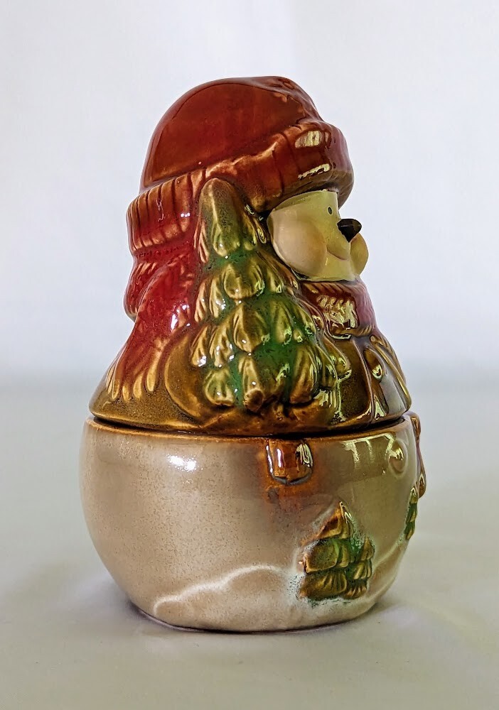 Snowman Covered Sugar Bowl without Spoon, 5.5" Tall