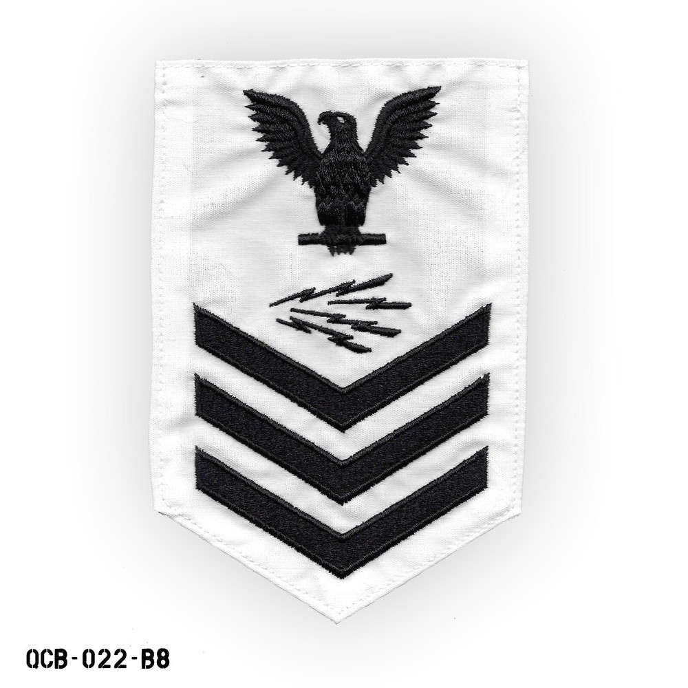 US Navy PO1 Petty Officer First Class Info Systems Tech ~ White Patch ~ Vanguard