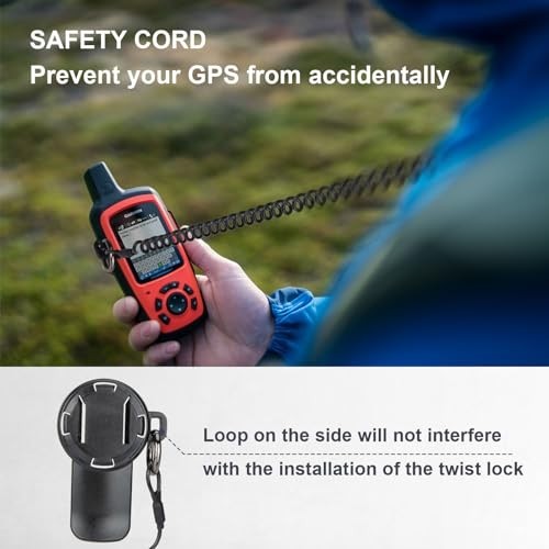 Backpack Tether for Garmin Handheld GPS - Spine Mount Adapter with Safety Cord