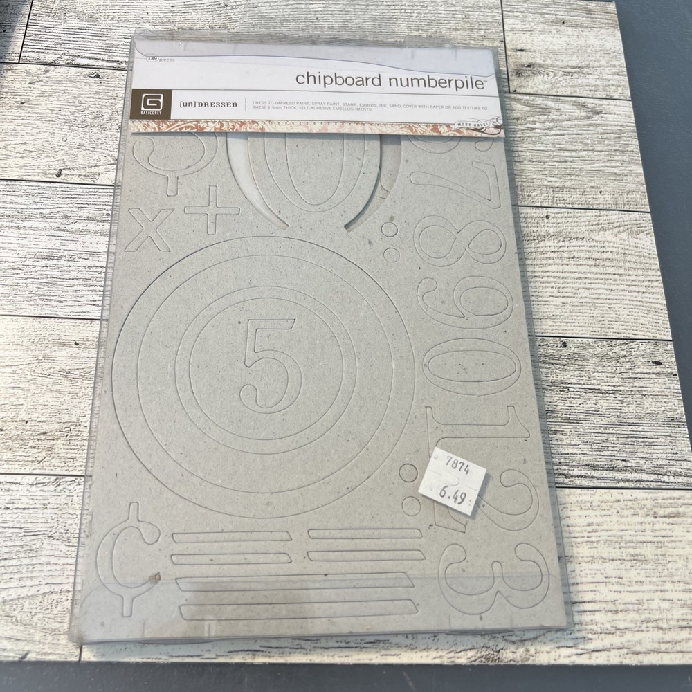 Basic Grey Chipboard Numberpilw Cardboard Cutout numbers