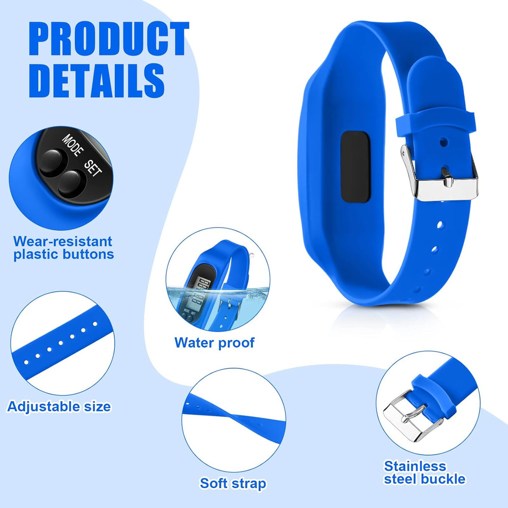 Pedometer for Walking Steps and Miles Pedometer Watch Silicone Steps Tracker Run