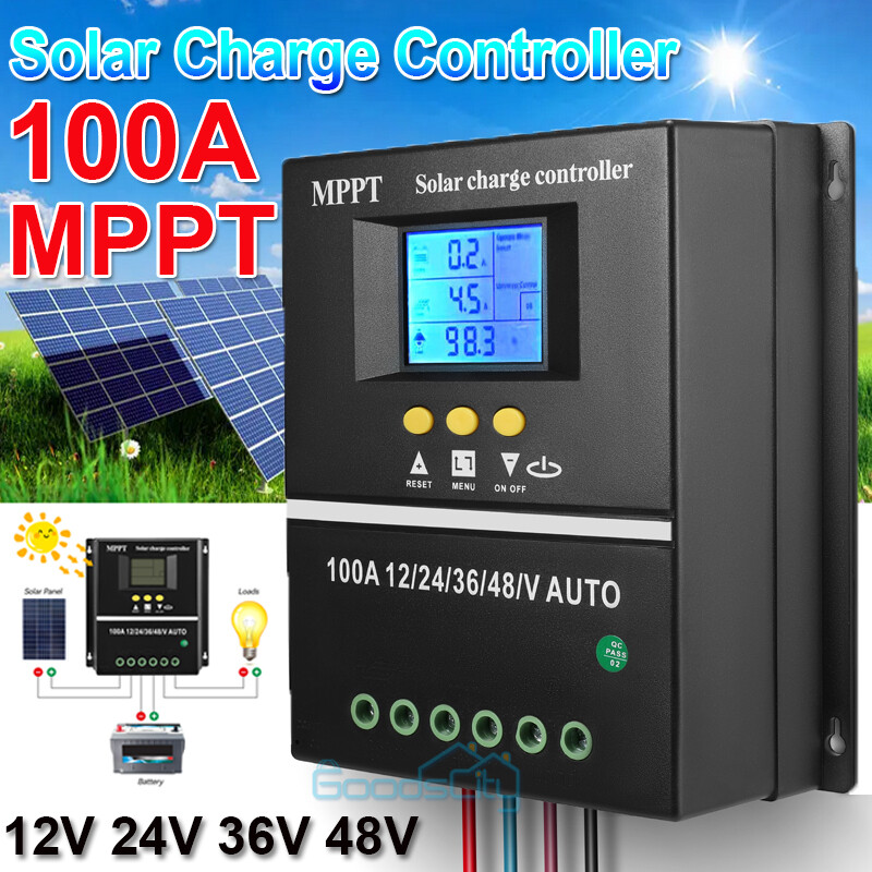 12/24V 60/80/100A MPPT Solar Charge Controller Panel Battery Regulator Dual USB