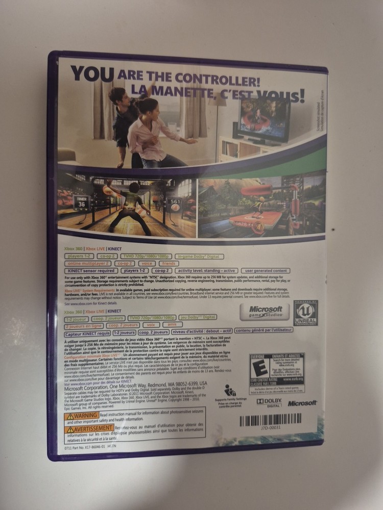 Microsoft Xbox 360 Kinect Sensor IN BOX Tested & Working W/ GAME (PLB18)