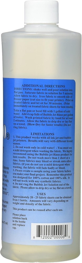 BUBBLE_MAKER Bubble Jet Set 2000 16oz for Printing Fabric with Inkjet Printer