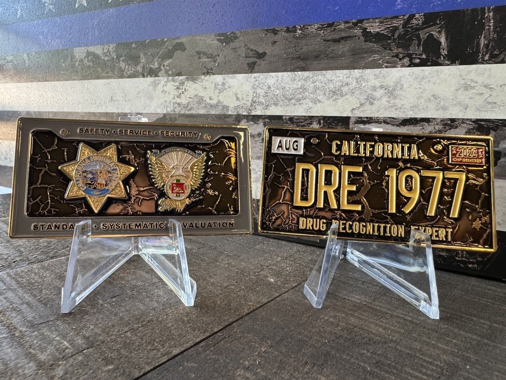 DRE (Drug Recognition Expert) License Plate Challenge Coin