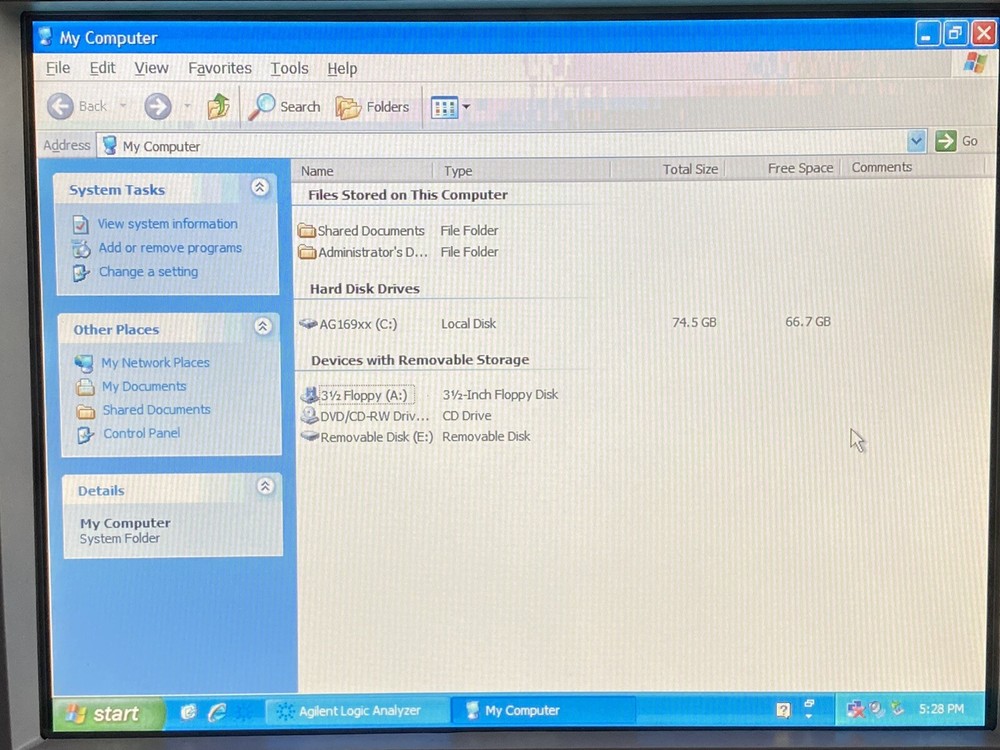 Agilent 16902A Logic Analyzer System Mainframe Windows XP SP3