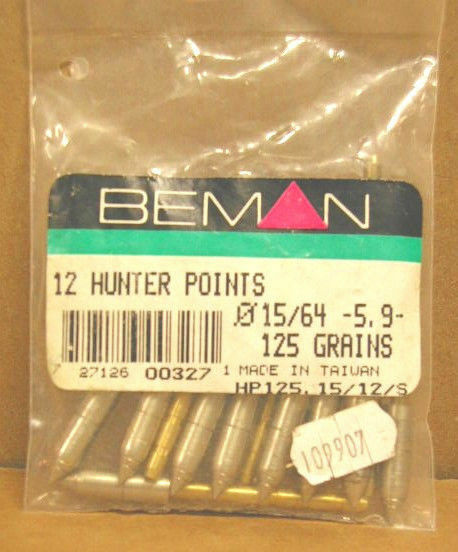 Original Beman Hunter Carbon Arrow Target Points - 15/64 - 125 grain - New Pack