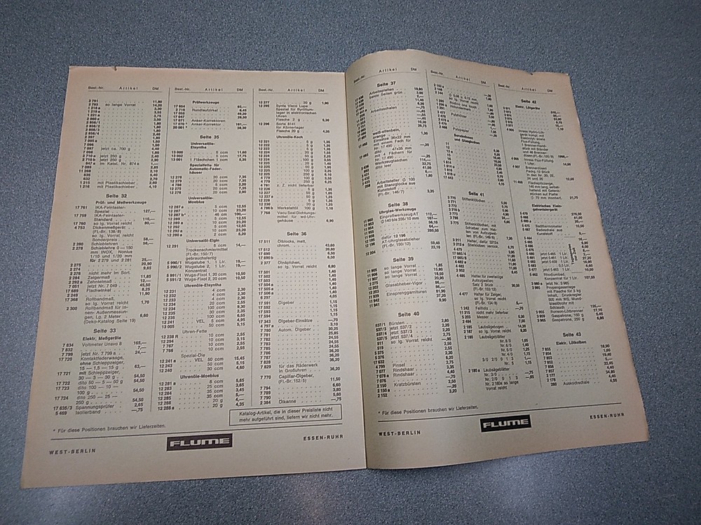 Rudolf Flume Catalog 1967