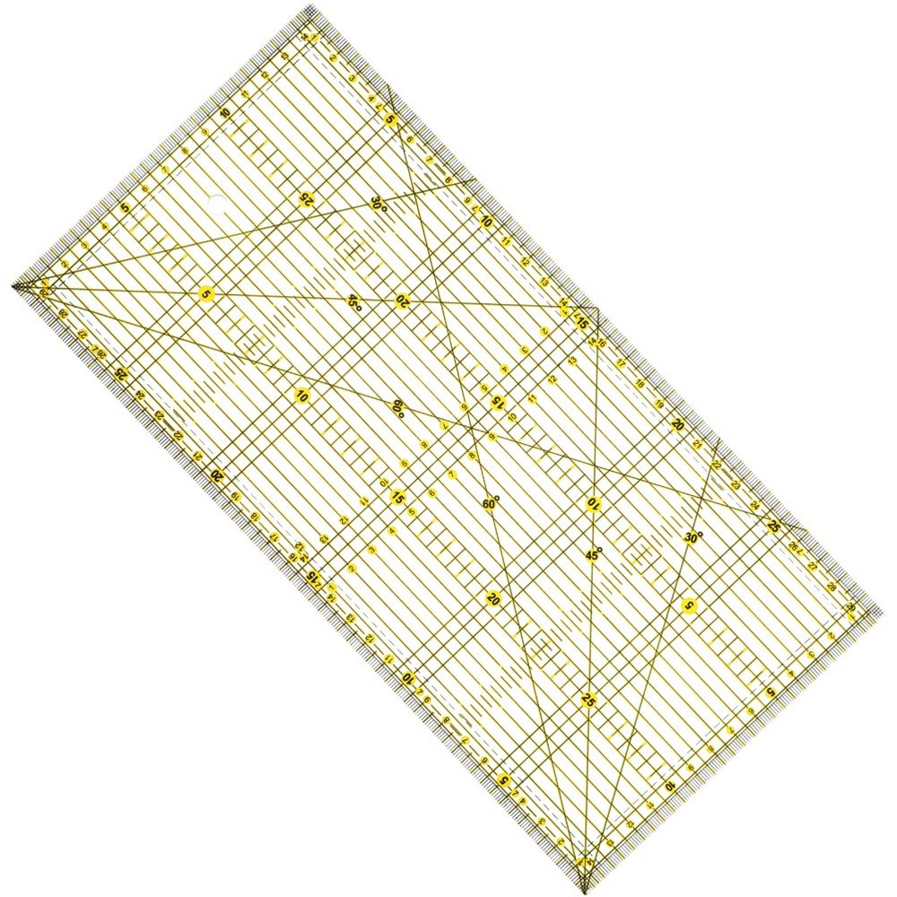 Patchwork Ruler for Quilting Projects with Non Slip Double Color Grid Lines
