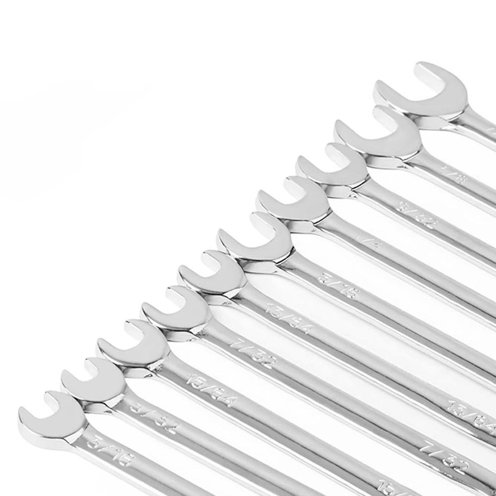 Mini Wrench Set Open End Combination Small Set, Silver