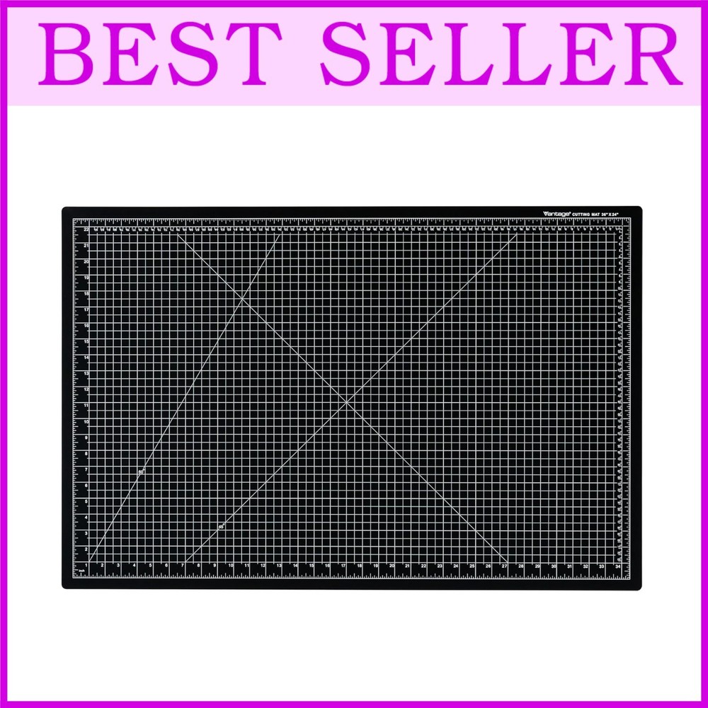Professional 1/2" Grid Cutting Mat, 24"x36", Black