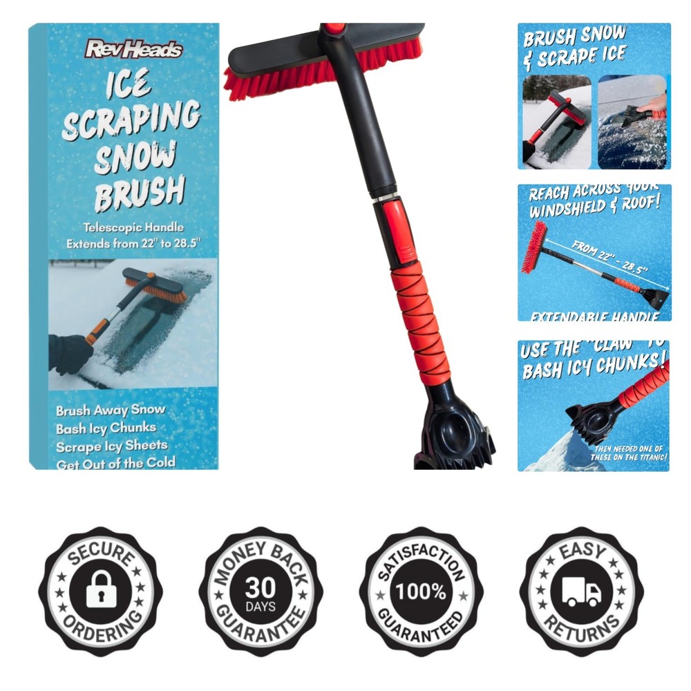 Lightweight Telescopic Ice Scraper - Snow Brush & Chisel for Easy Use in Cold