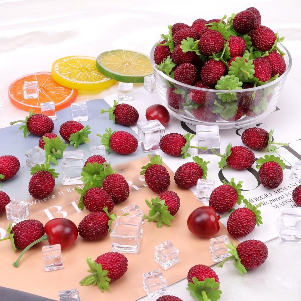 Gresorth 30pcs Artificial Raspberry Fake Fruit Decoration Home Red