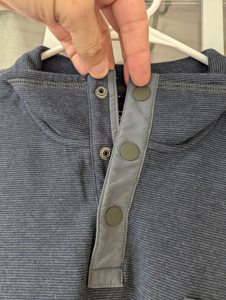 L.L.Bean Men's L Slightly Fitted Navy Blue Pullover Quarter Button Active Jacket
