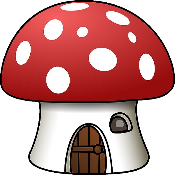 30 Custom Red Mushroom House Personalized Address Labels