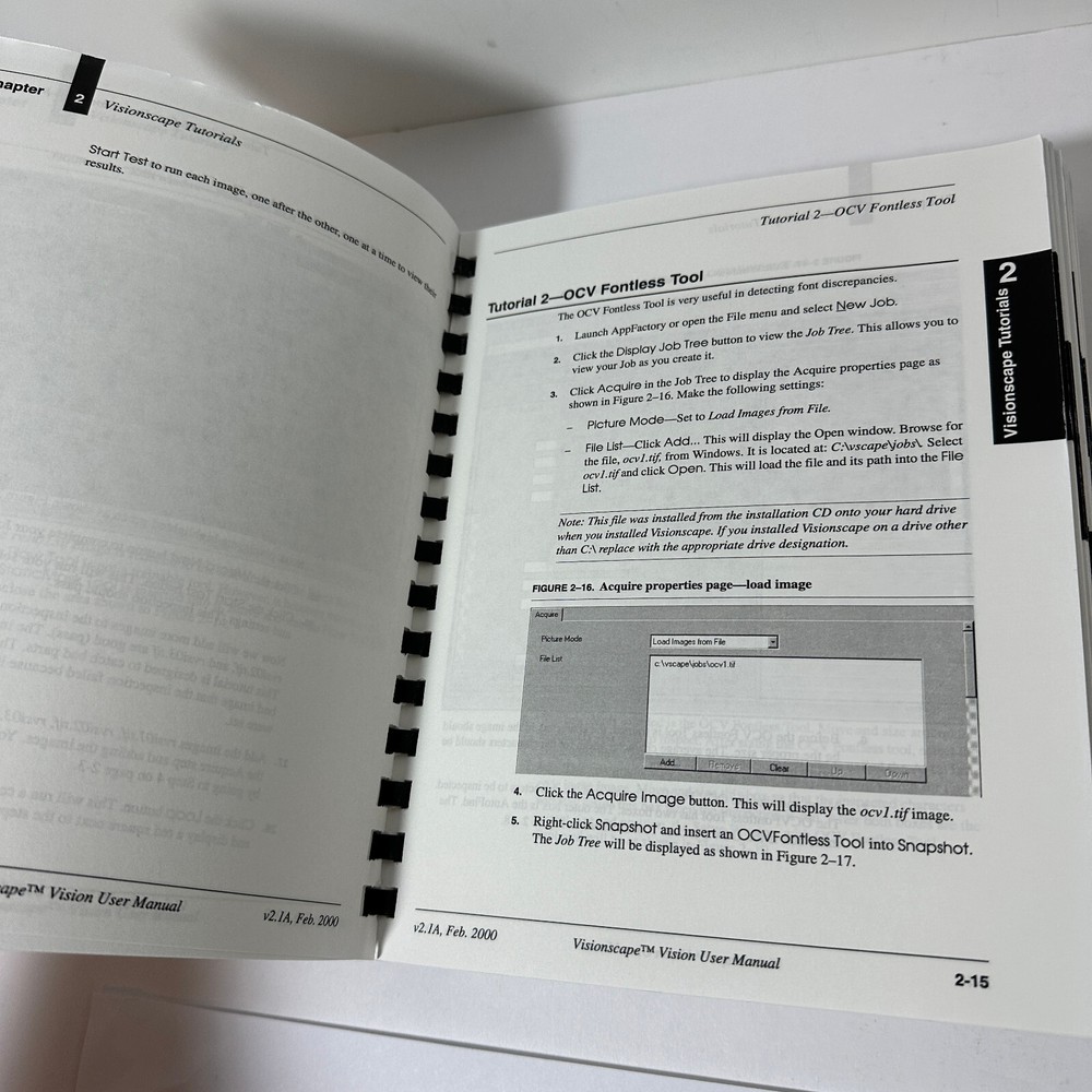 Visionscape Vision User Manual - Feb. 2000 - Used Book Manual