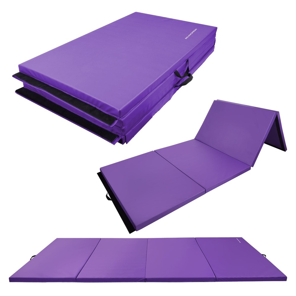 4ft x 10ft x 2in Folding Gymnastics Mat Extra Large 4-Panel Exercise Mat