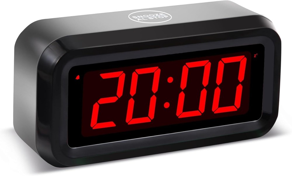 Black LED Battery Alarm Clock