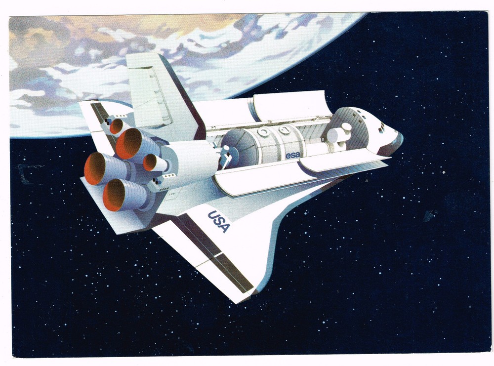 Switzerland US Space Exploration Shattle 1981 Postcard with Postmark