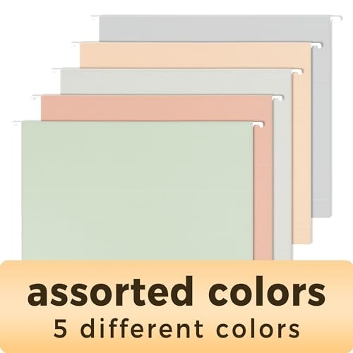 Hanging File Folders, Pastel Colors - 75 Pack, Colored File Folders Morandi