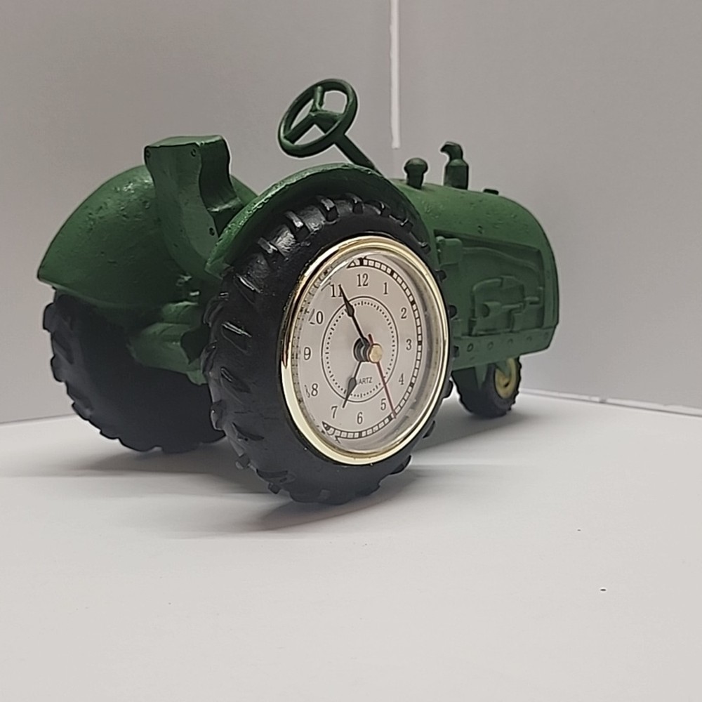 John Deere Green Handmade Tractor Desk/Mantle Clock