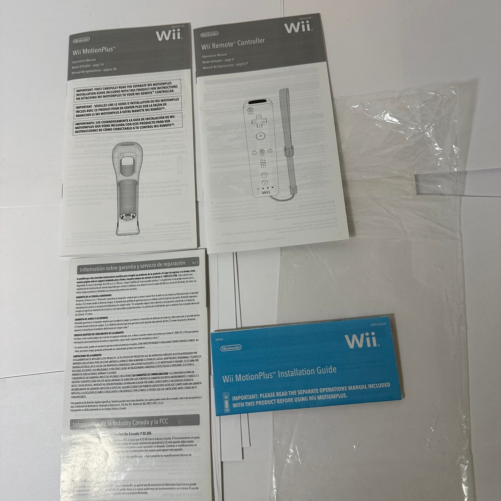 Nintendo Wii MotionPlus Original Instruction Manuals Only