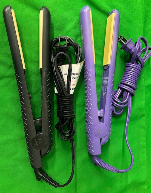 HERSTYLER 2 PC PACK FLAT IRON - (BLACK/PURPLE) GENTLY USED