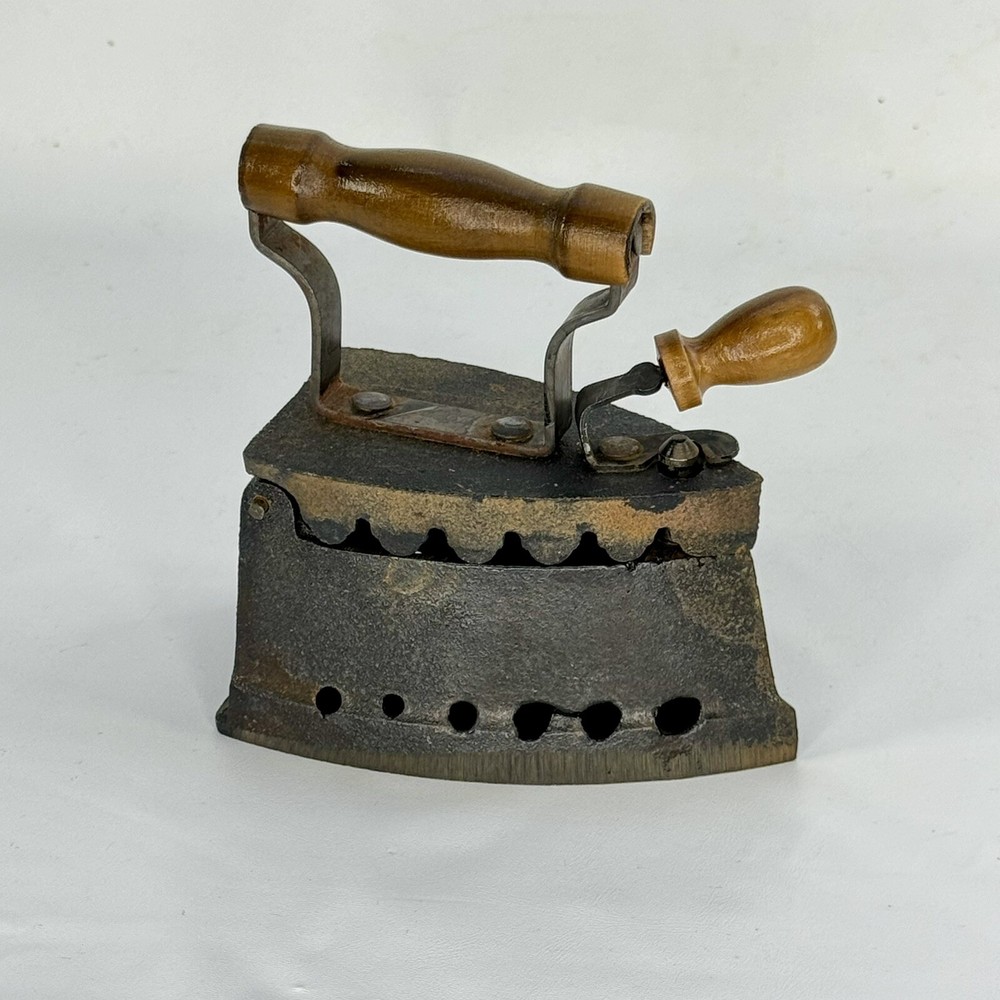 Vintage Mini 4” Cast Iron Sad Coal Fired Clothes Press Iron