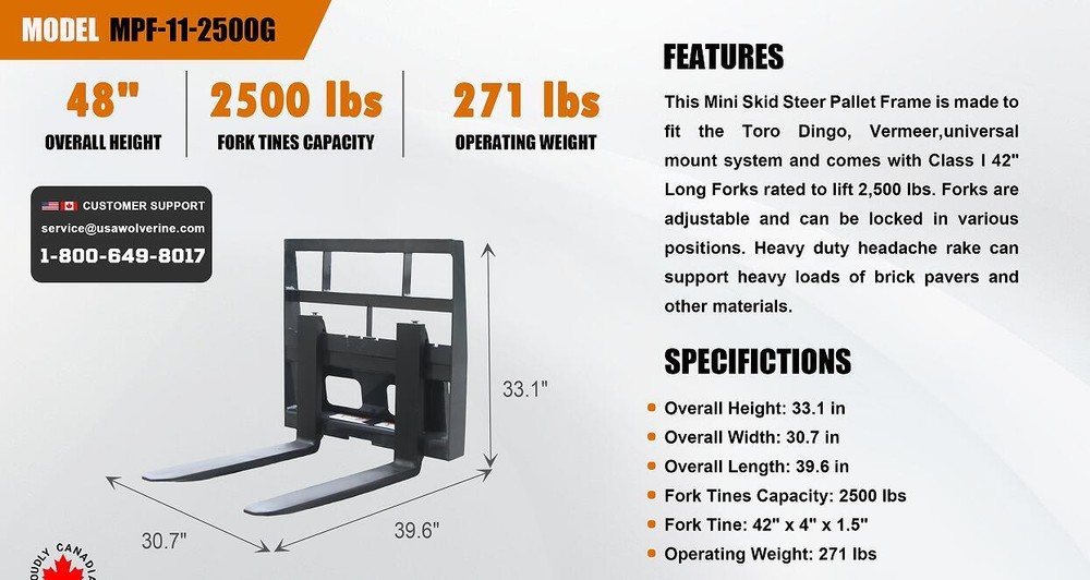 Landhonor 23HP Track Mini Skid Steer Loader Fork Auger Grapple Compact Hydraulic