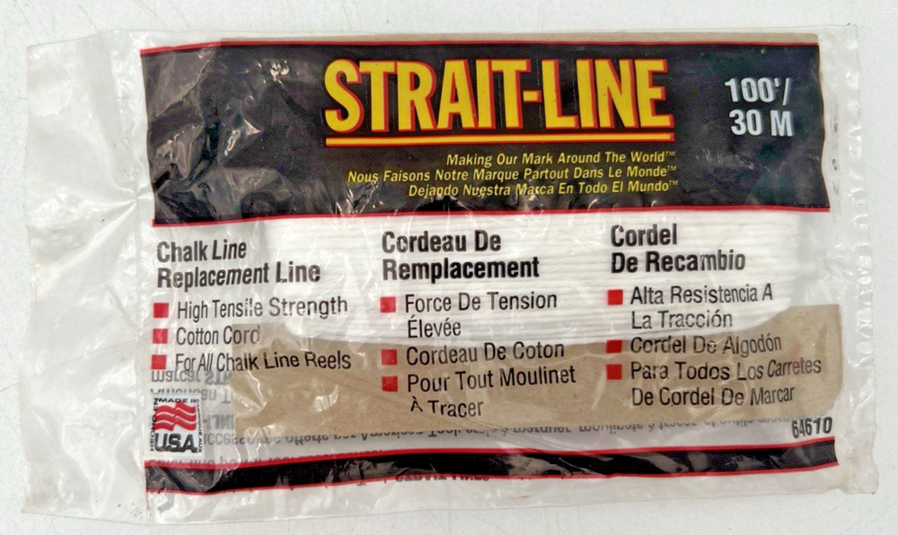 (8) AMERICAN TOOL STRAIT-LINE 64610 REPLACEMENT CHALK LINE 100' PER PACK