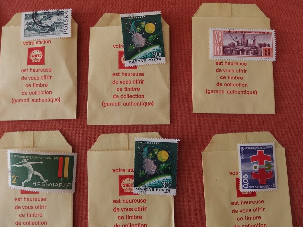 Shell Advertising - One Collectible Stamp Per Shell Pouch - No Esso - Antar -