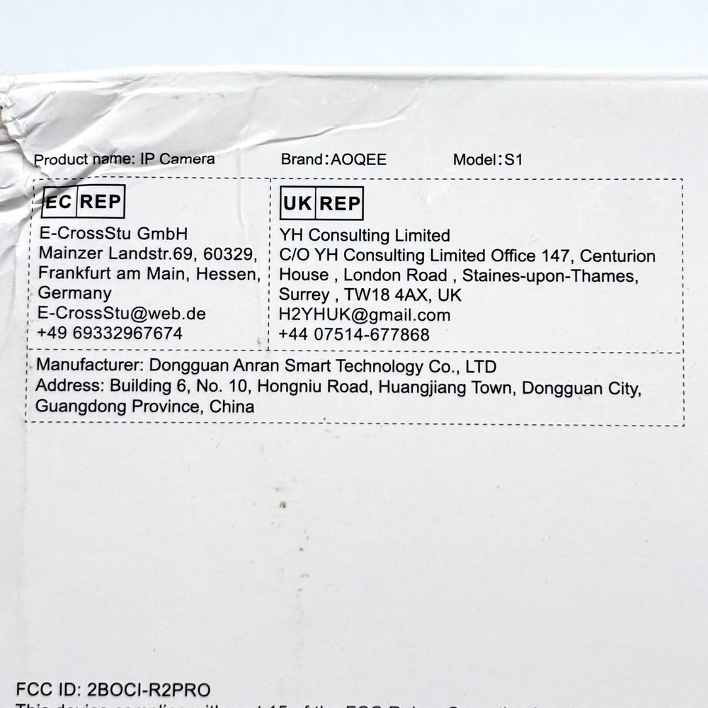AOQEE S1 3MP 2K Resolution Solar Powered Wire Free Security Camera - White