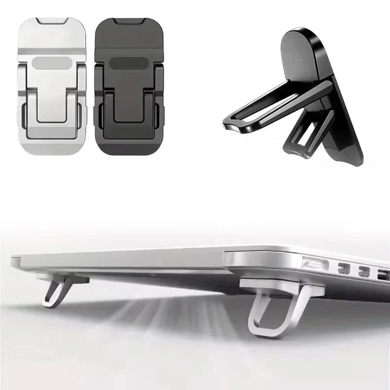 2PCS Mini Foldable Laptop Stand Portable Adjustable Notebook Riser Self-Adhesive