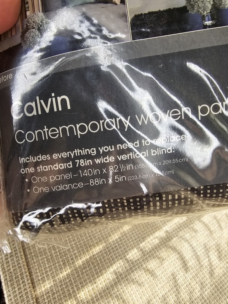 Vertical Blind Solution Calvin Contemporary Woven Panel 140” X 82 1/2” Brown