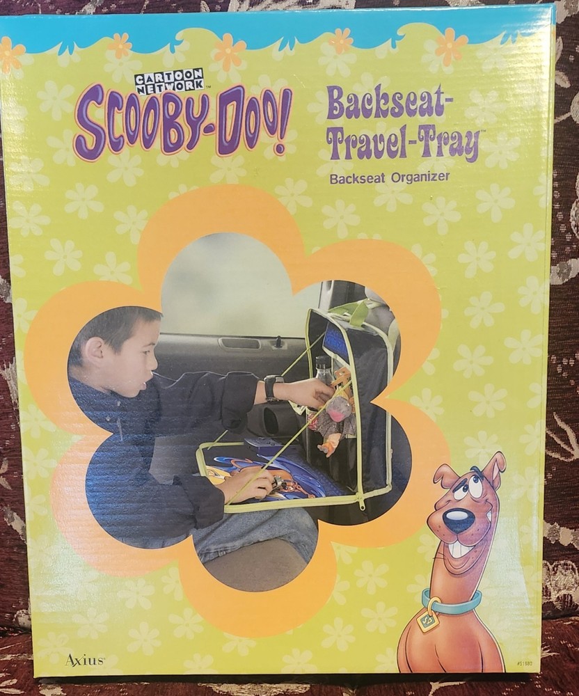 Scooby-Doo Backseat Organizer Fold Down Tray Pockets Multicolor Plastic