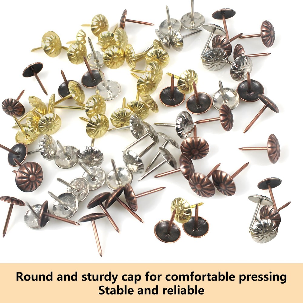 600Pcs Thickened Daisy Push Pins, Upholstery Tacks for Sofa Boxes Cabinets, A...
