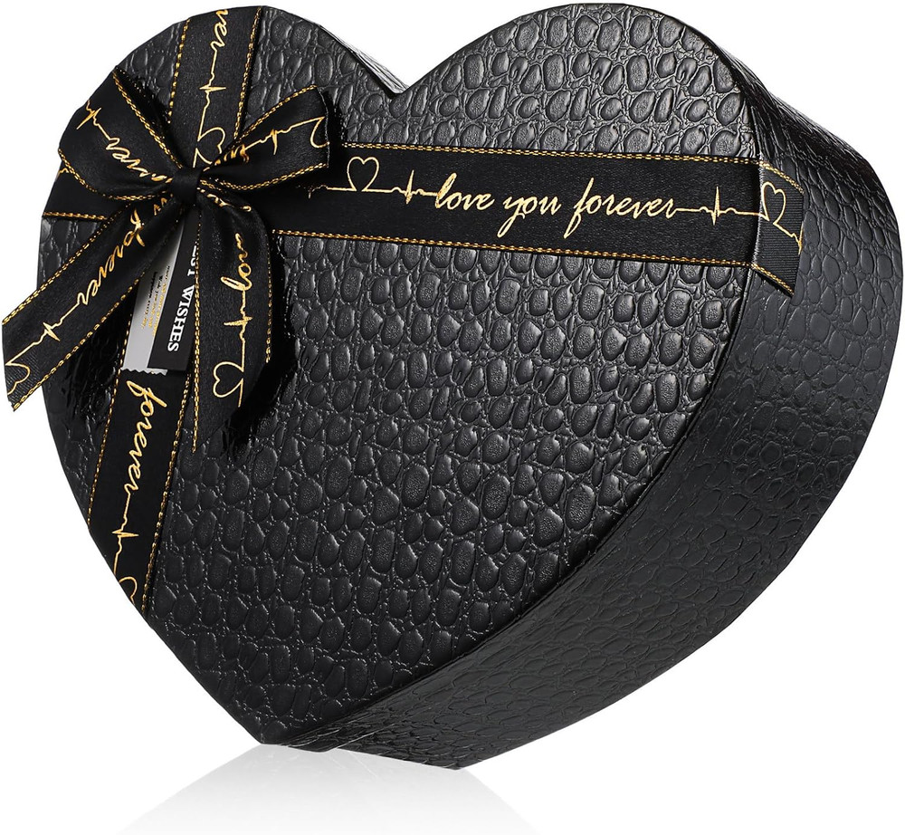Black Heart Shaped Box: Valentines Day Present Box Cookie Box Nesting Cardboard