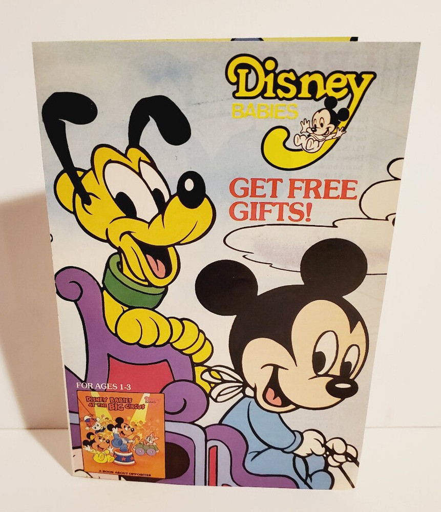 DISNEY BABIES BOOK CLUB 1987  ORDER FORM BROCHUREWEEKLY READER 2 PANEL FOLDED