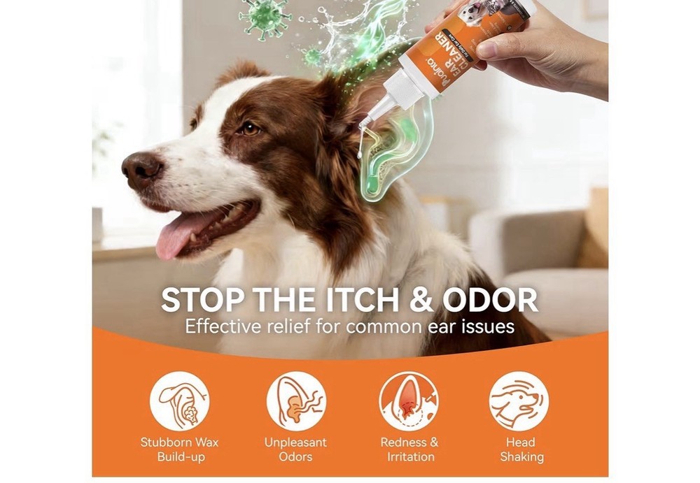 Puaintra Ear Cleaner Solution for Dogs - Cleansing, Deodorizing, 4 fl oz