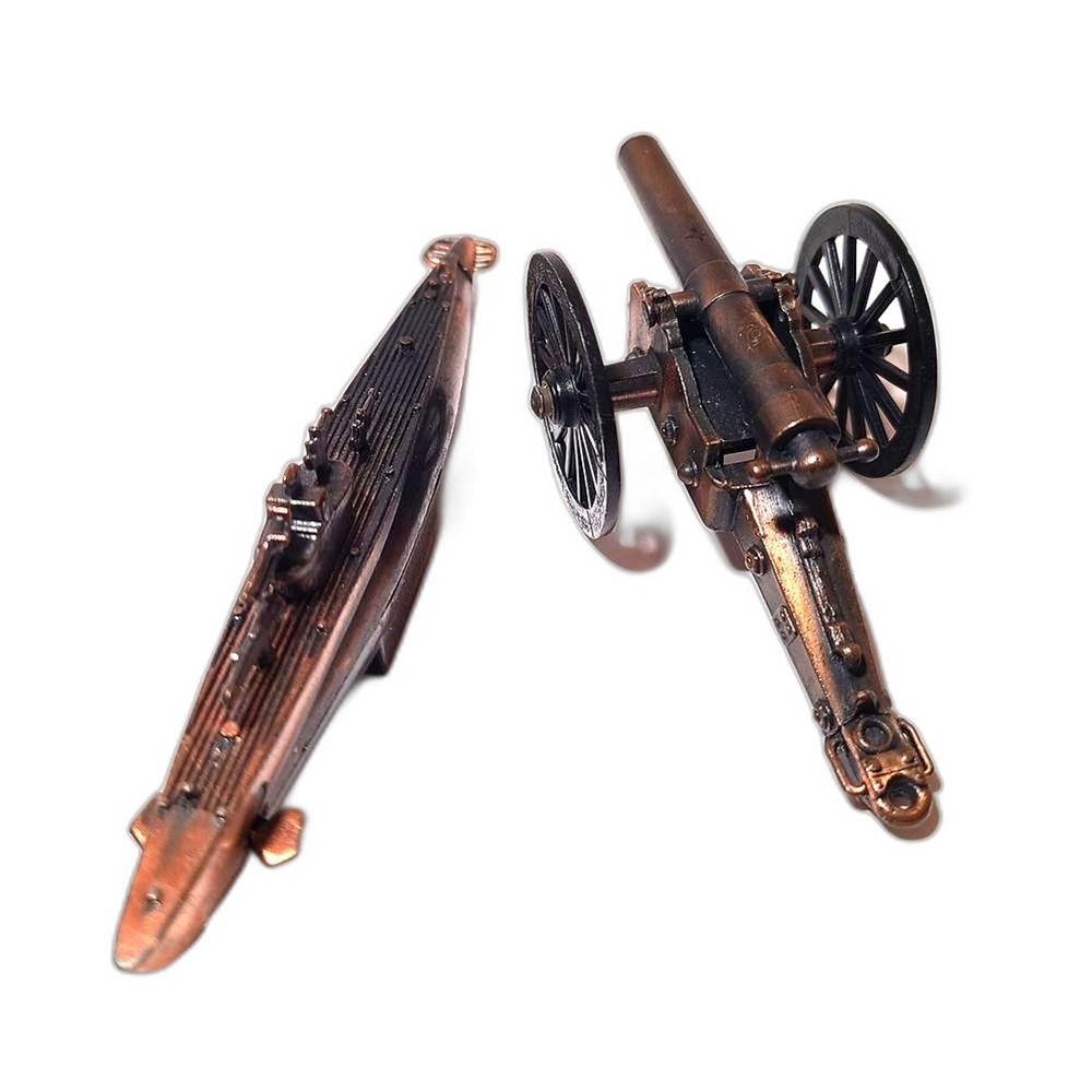 Bronze Submarine and Cannon Pencil Sharpener