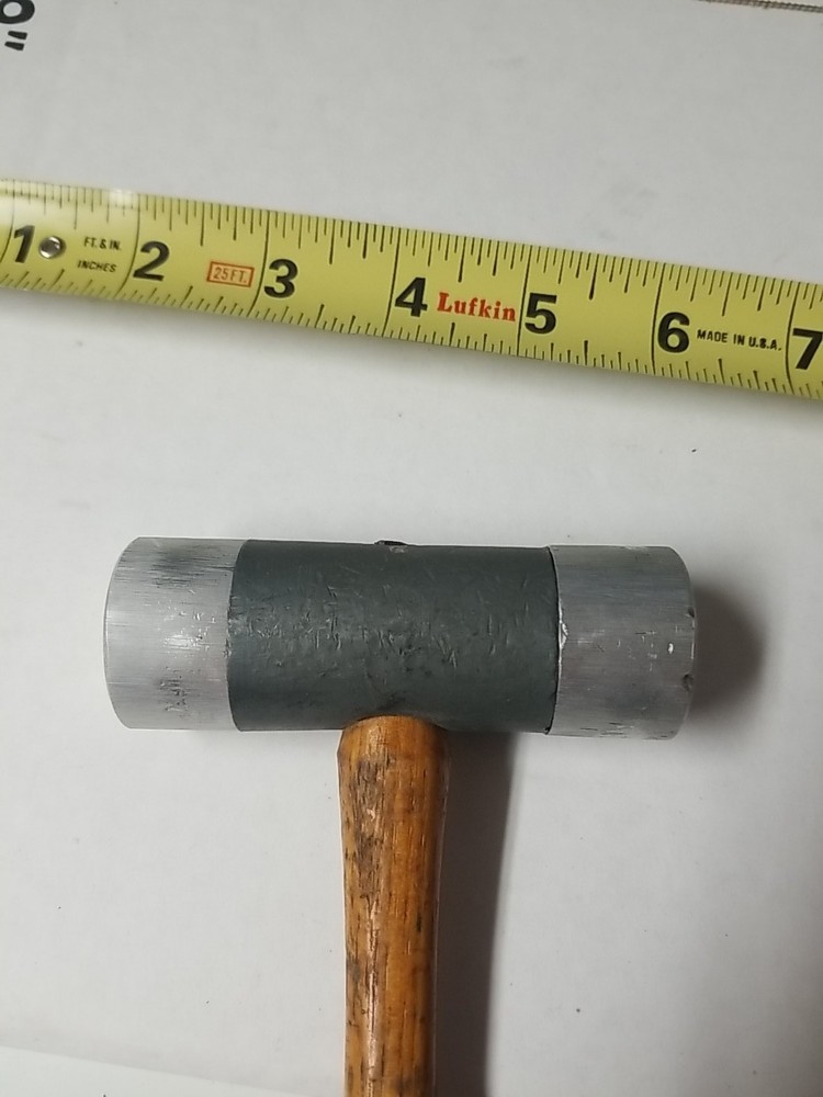 Vintage Hickory Handle Dead Blow Hammer With Replaceable Aluminum Faces