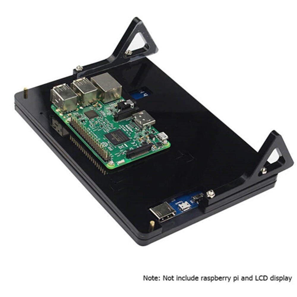 Acrylic Front & Back Shell + Base + Screws For 7" Raspberry Pi 2 B LCD Screen