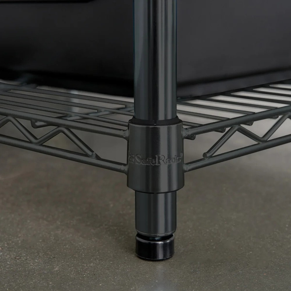 SafeRacks Storage Bin Rack, 5 Tote Capacity, NSF Certified (Black)