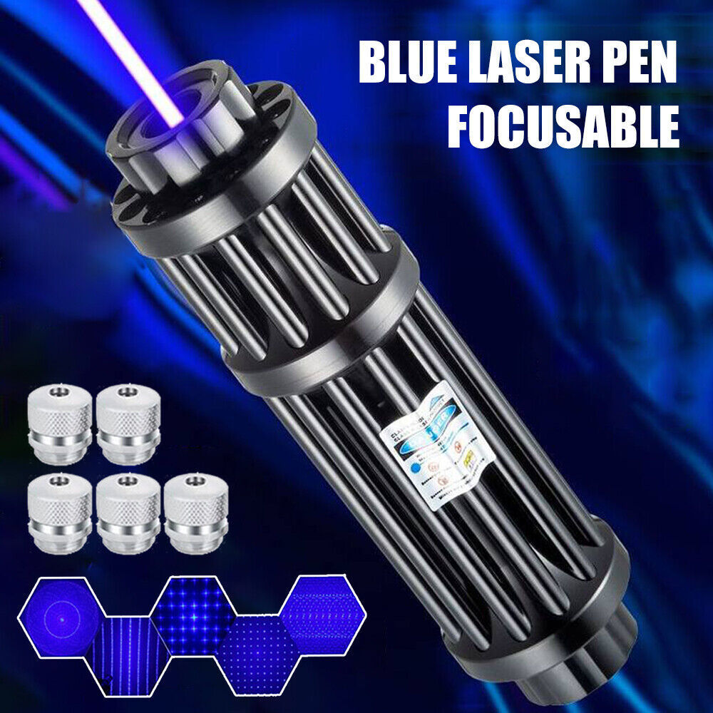 10Watt Adjustable High Power Blue Burning Laser Pointer Visible Dot Torch Light