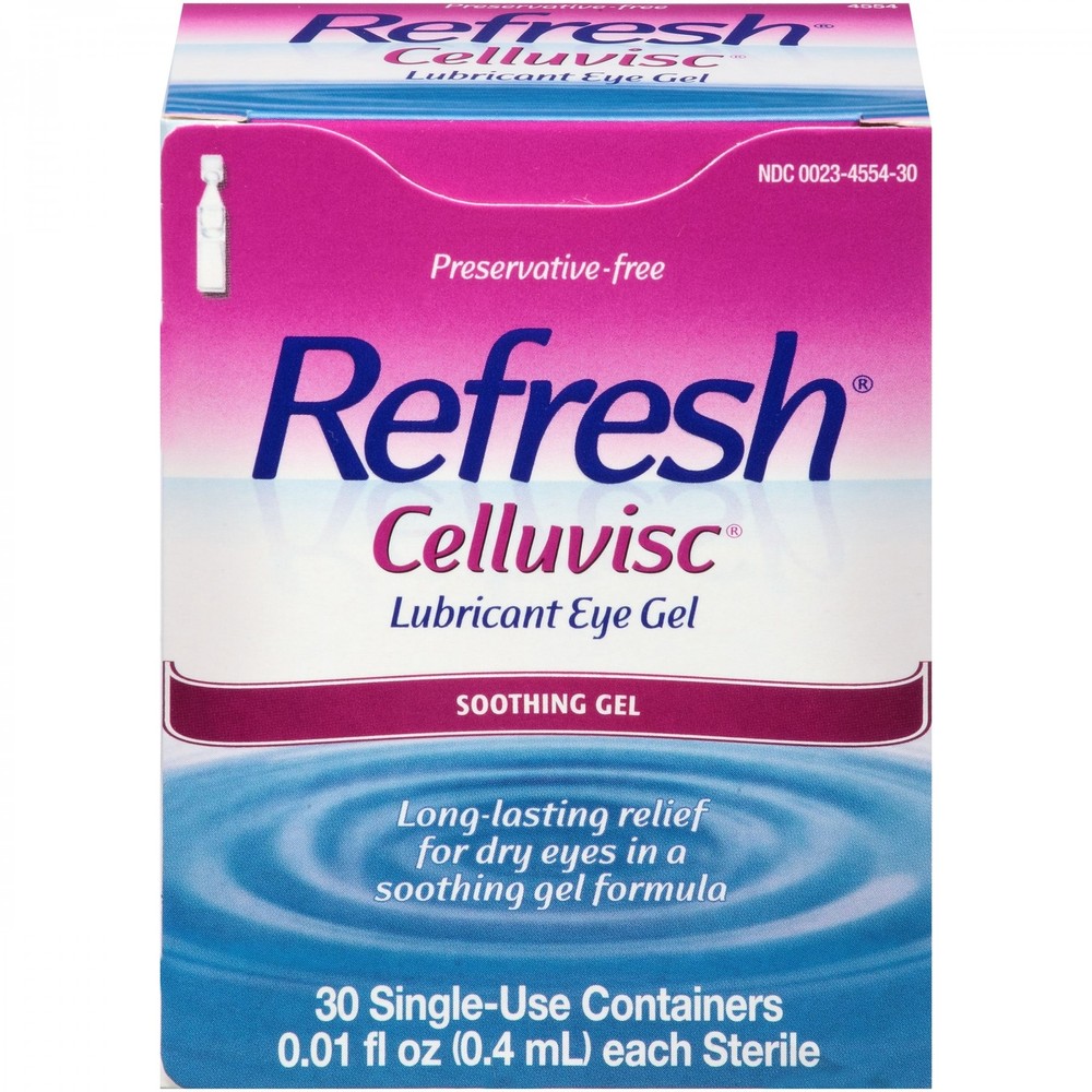 6 Pack Refresh Celluvisc Lubricant Eye Gel Single Use Containers 30 Each