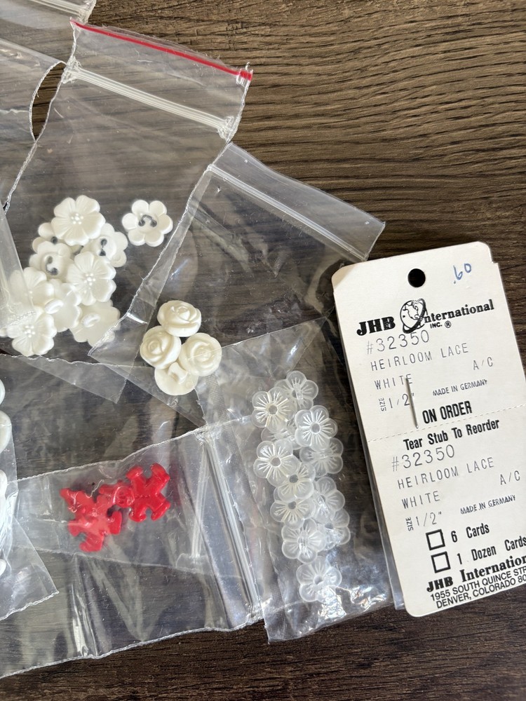 Plastic Buttons - Various 72 count 2 Hole 1/2" VINTAGE