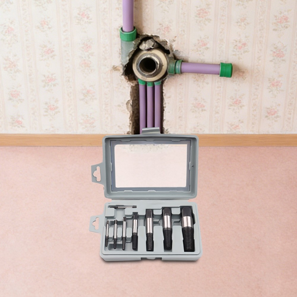 8 PCS Pipe Thread Extractor Set Nut/Bolt/Stud Removal Tool Pipe Thread Extractor